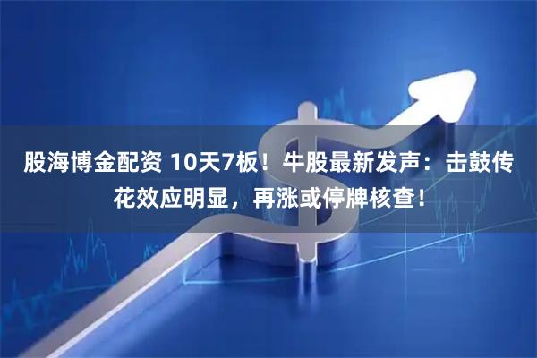 股海博金配资 10天7板！牛股最新发声：击鼓传花效应明显，再涨或停牌核查！