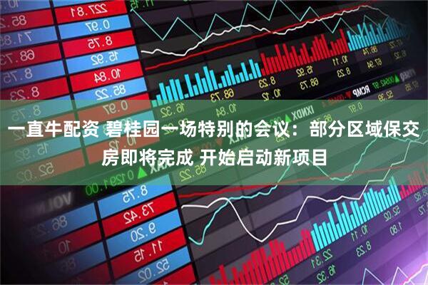 一直牛配资 碧桂园一场特别的会议：部分区域保交房即将完成 开始启动新项目