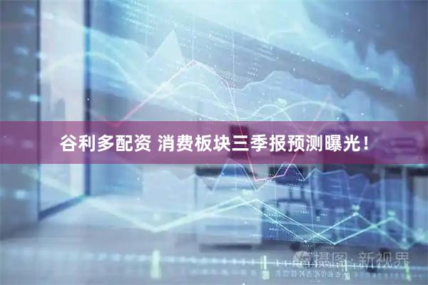 谷利多配资 消费板块三季报预测曝光！